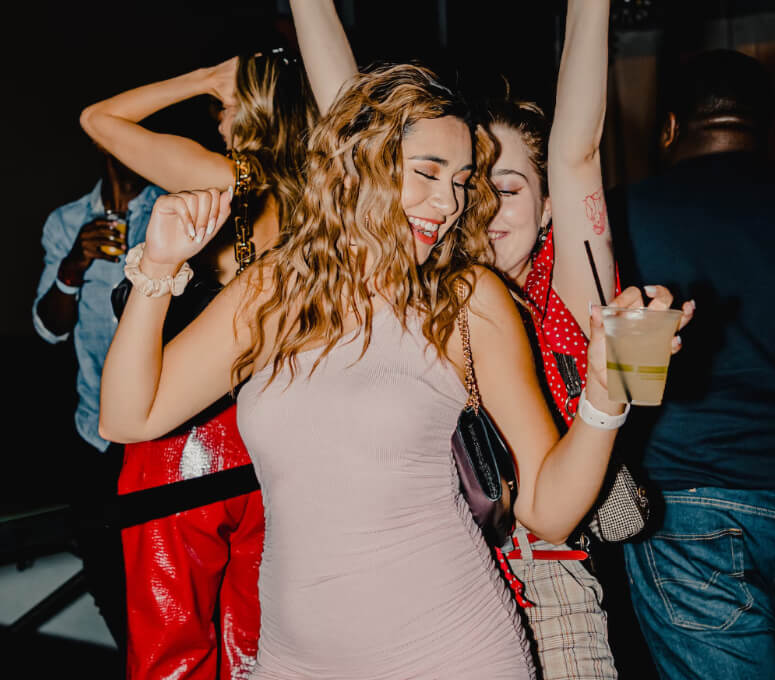 A girl dancing at a club