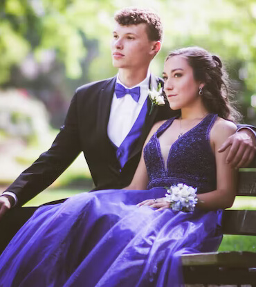 Couple at a prom party