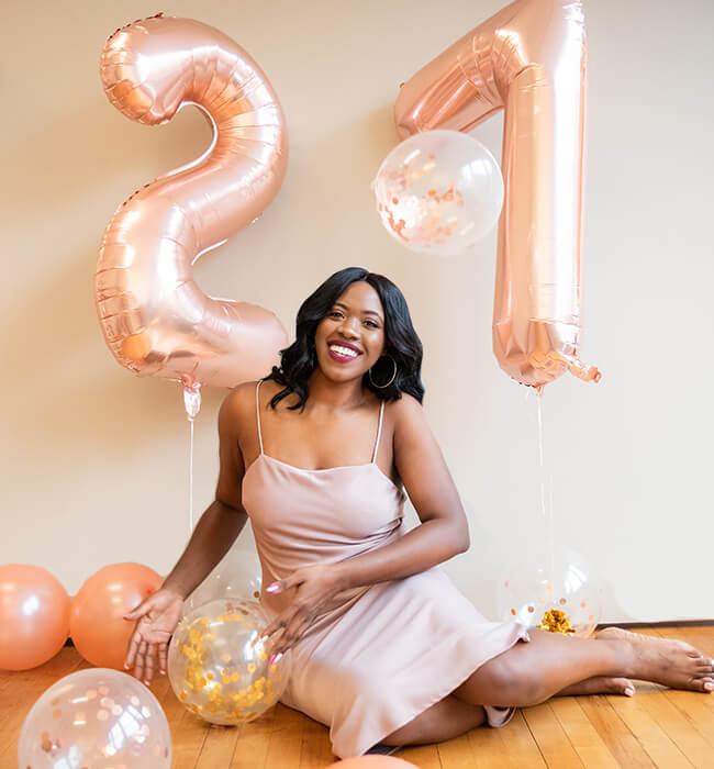 A woman turning 21
