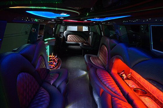 Modern limo bus in Galveston