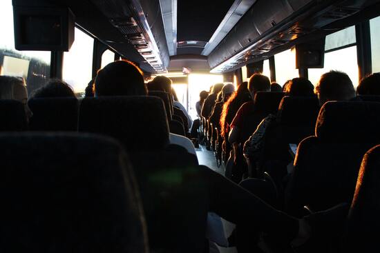 Spacious Galveston bus interior